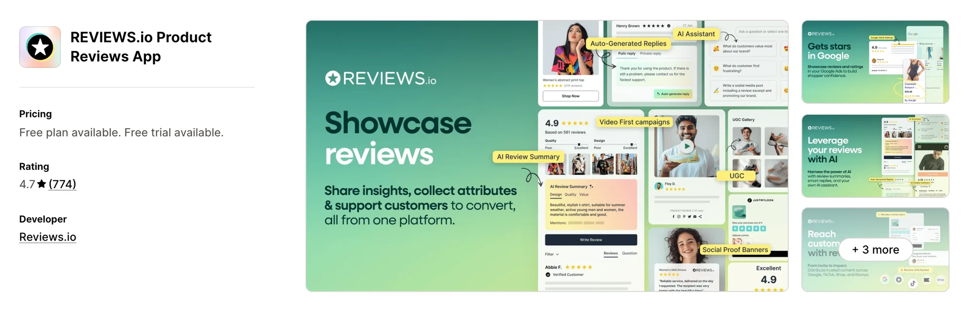 REVIEWS.io Product Reviews App on the Shopify App Store