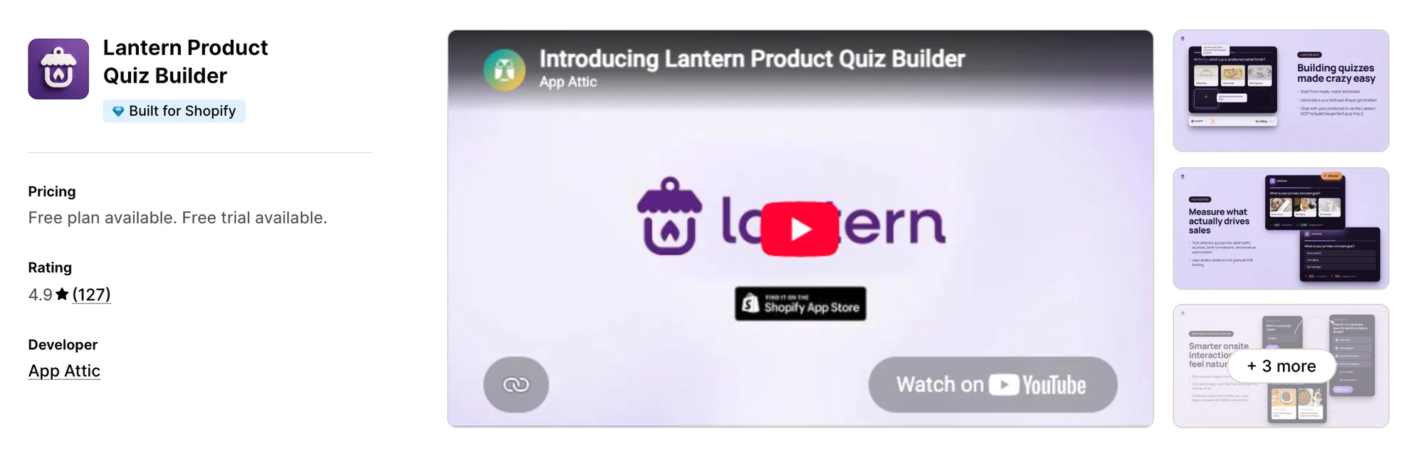 Lantern Product Quiz Builder on the Shopify App Store