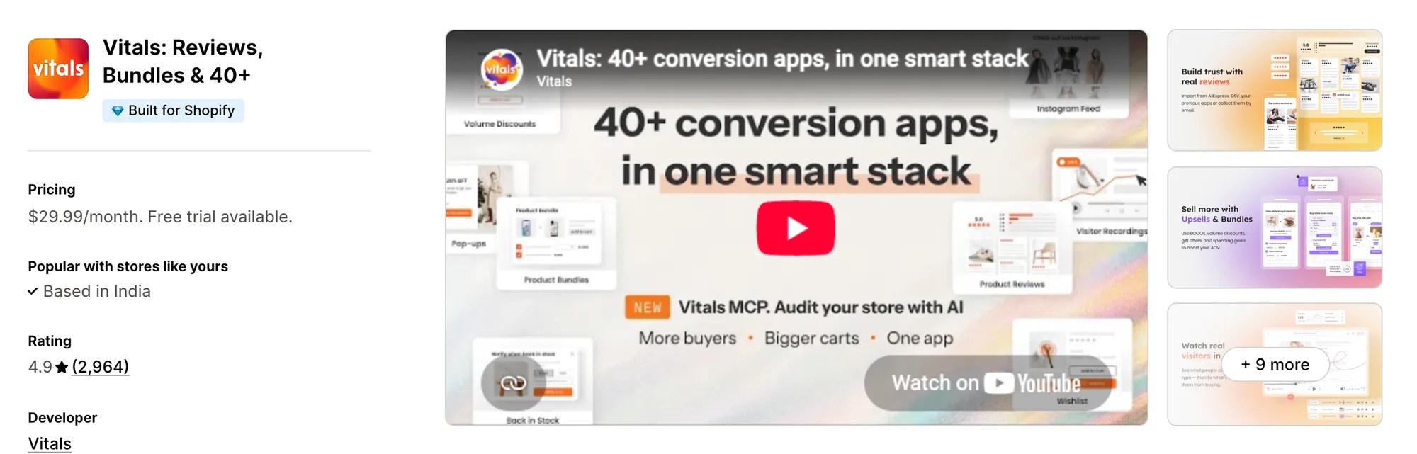 Vitals: Reviews, Bundles & 40+ on the Shopify App Store