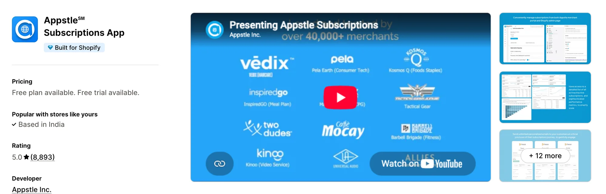 Appstle℠ Subscriptions App on the Shopify App Store