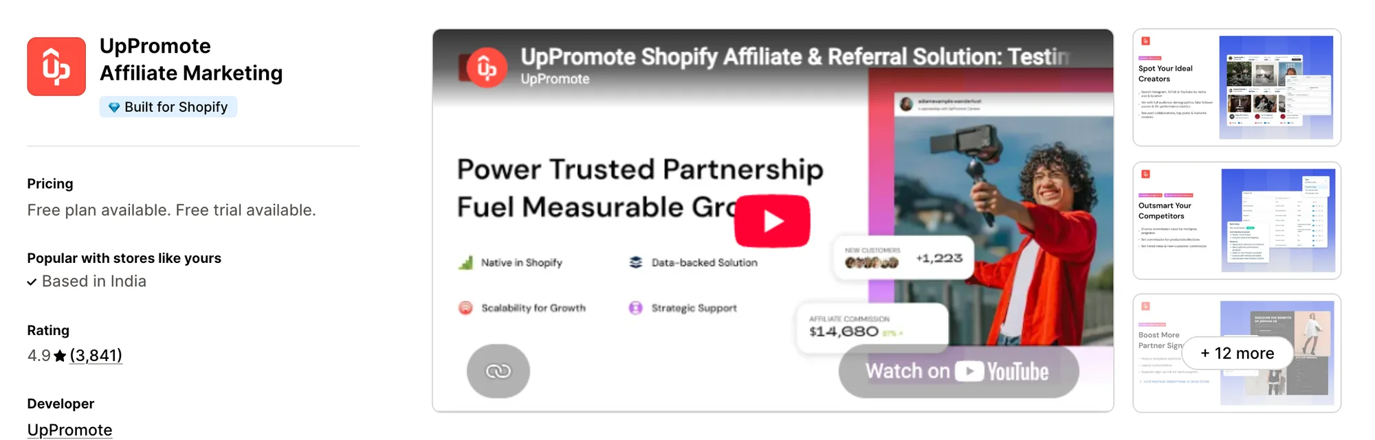 UpPromote Affiliate Marketing on the Shopify App Store