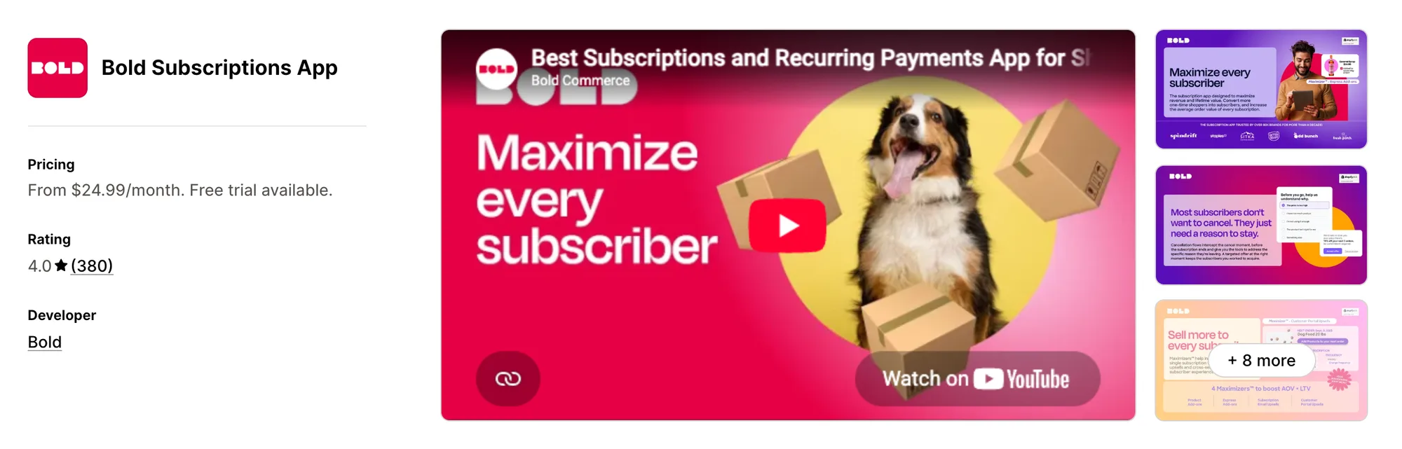 Bold Subscriptions App on the Shopify App Store