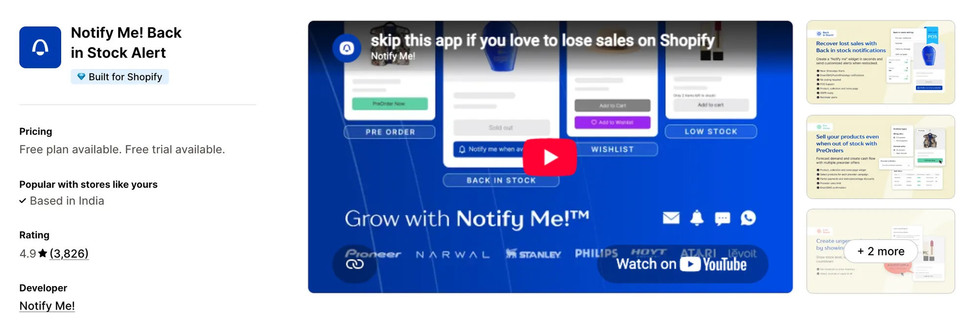 Notify Me! Back in Stock Alert on the Shopify App Store