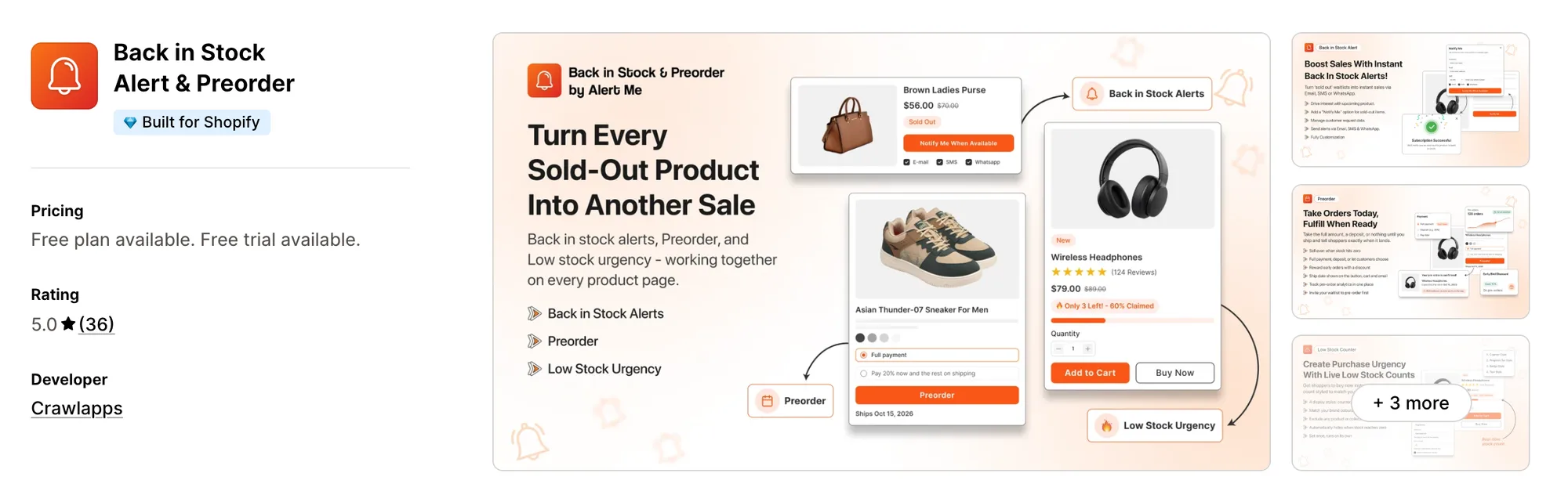 Back in Stock Alert & Preorder on the Shopify App Store