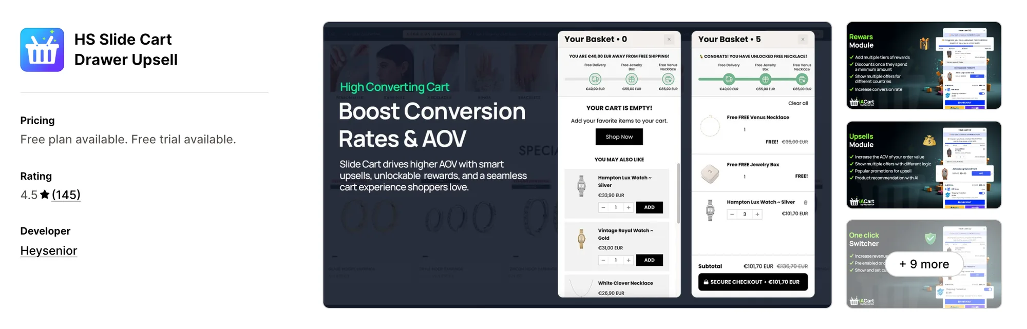 Upcart—Cart Drawer Cart Upsell on the Shopify App Store