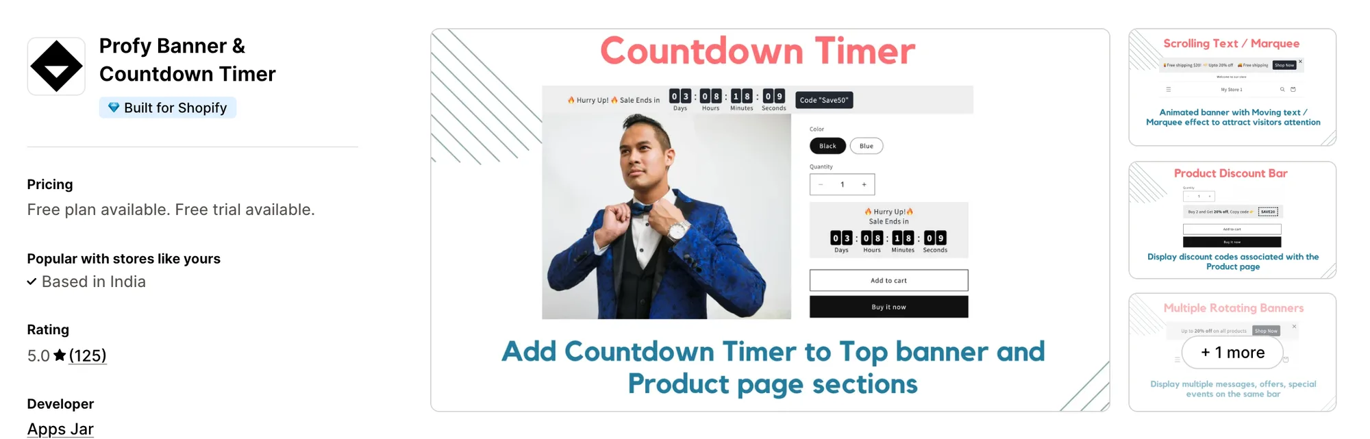 Profy Banner & Countdown Timer on the Shopify App Store