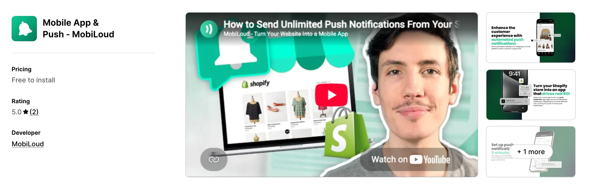 Mobile App & Push ‑ MobiLoud on the Shopify App Store