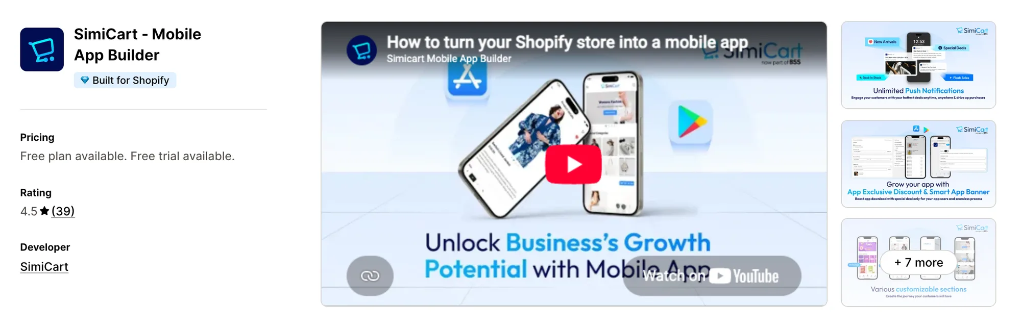 SimiCart ‑ Mobile App Builder on the Shopify App Store