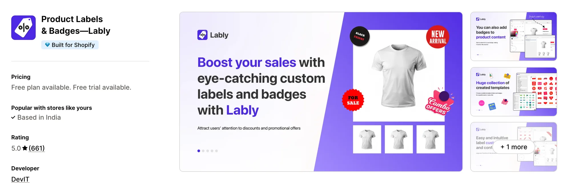 Sami AI Product Labels & Badge on the Shopify App Store