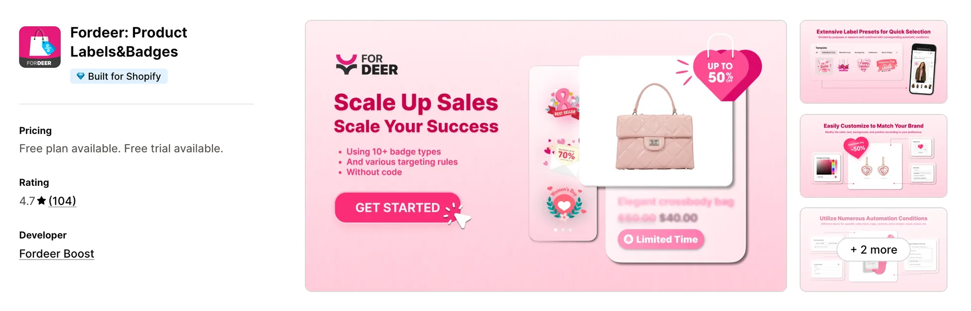 GSC Product Labels & Badges on the Shopify App Store