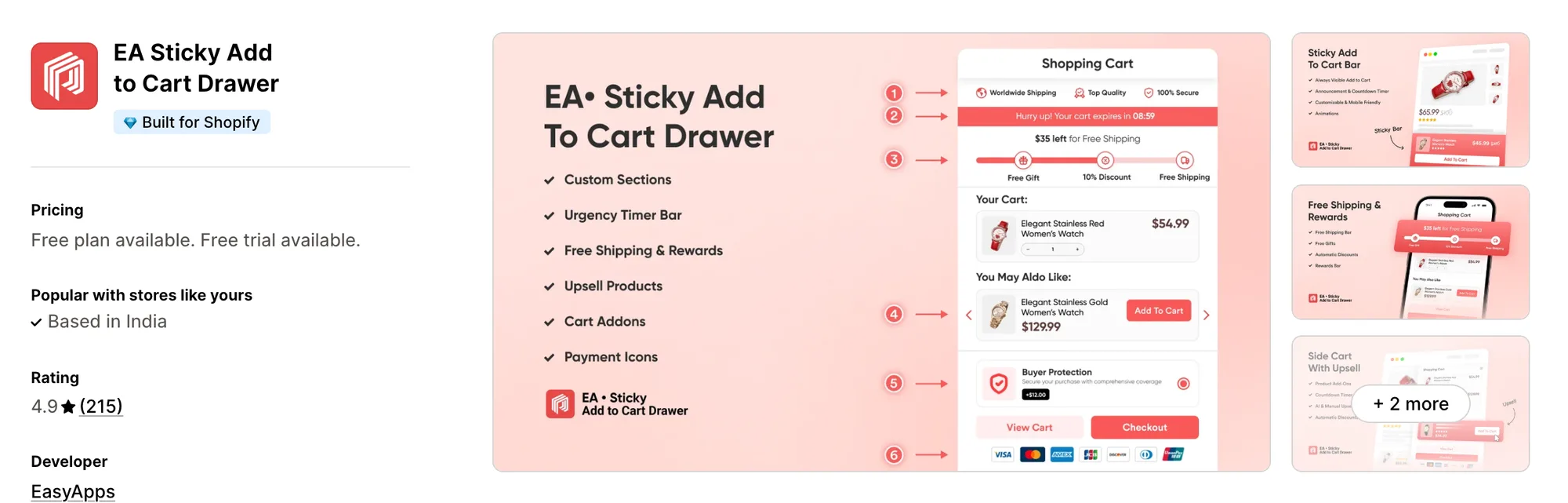 EA Sticky Add to Cart Drawer on the Shopify App Store