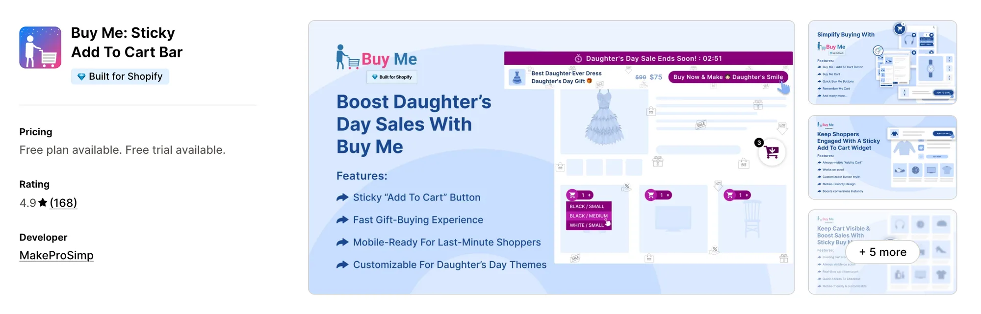 Buy Me: Sticky Add To Cart Bar on the Shopify App Store