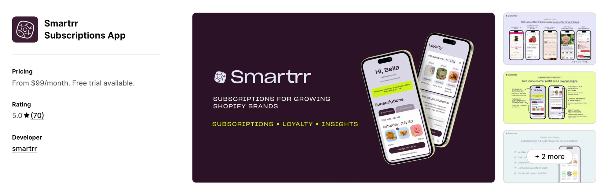 Smartrr Subscriptions App on the Shopify App Store