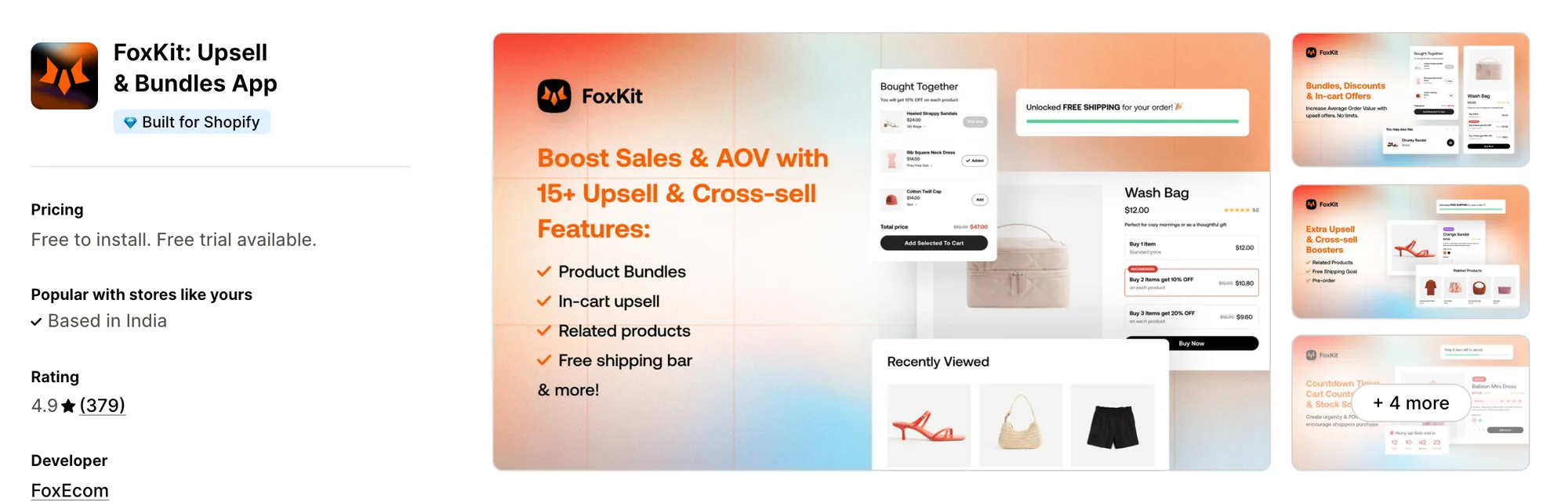 FoxKit Upsell & Bundles App on the Shopify App Store