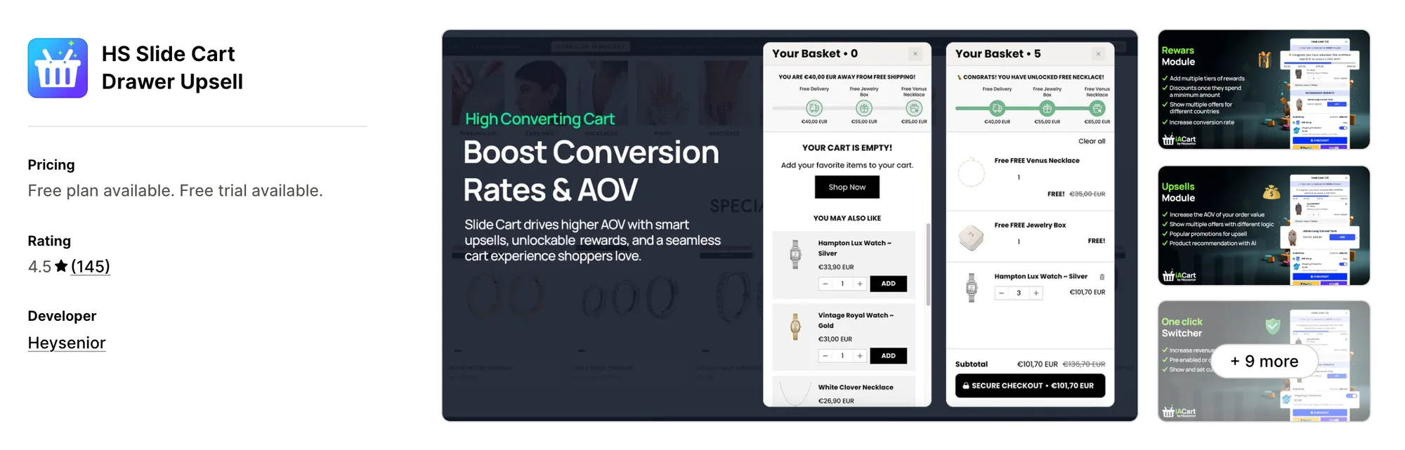HS Slide Cart Drawer Upsell on the Shopify App Store