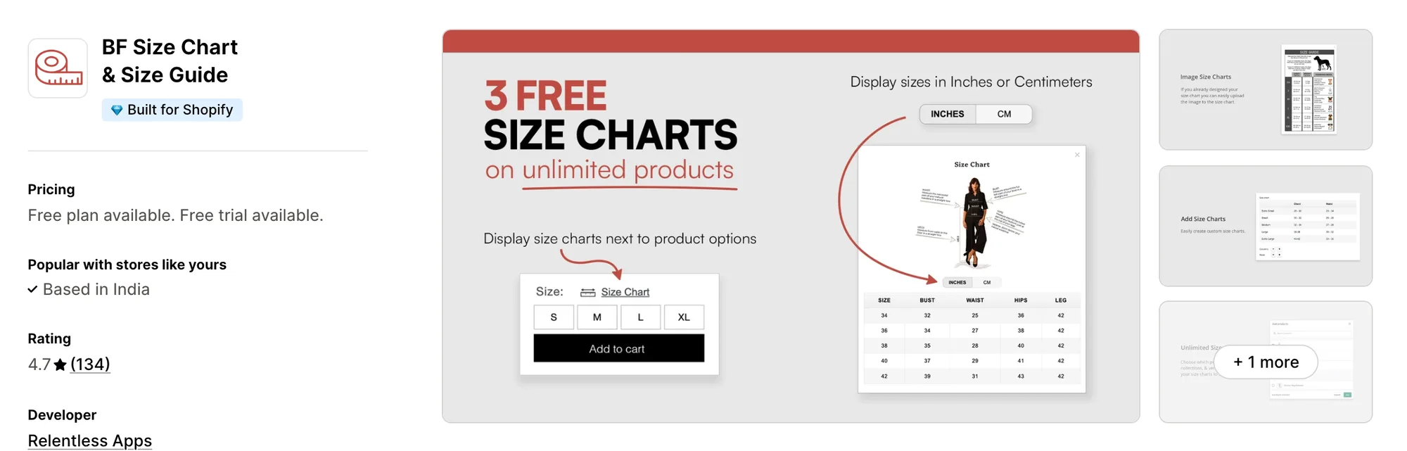 BF Size Chart & Size Guide on the Shopify App Store