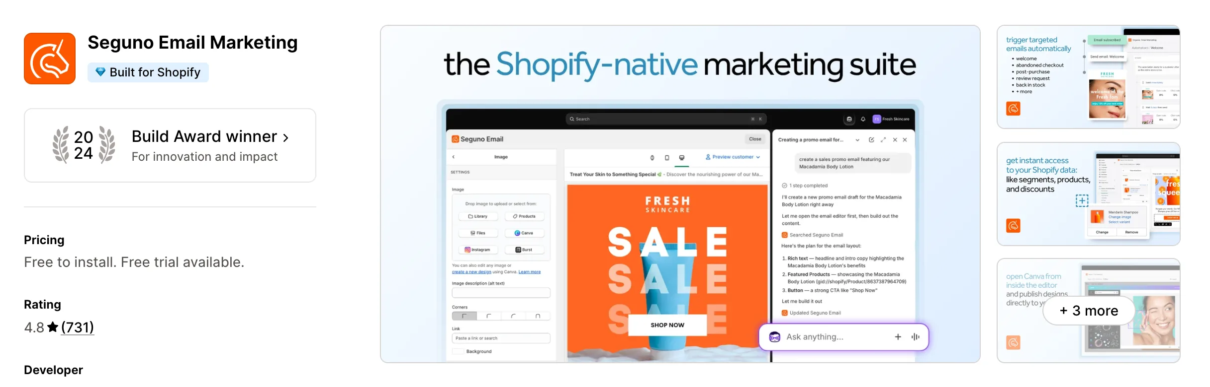 Seguno Email Marketing on the Shopify App Store
