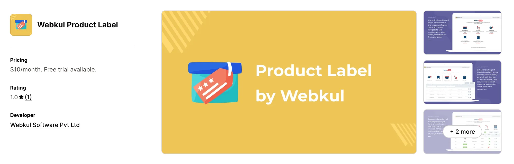 Webkul Product Label on the Shopify App Store