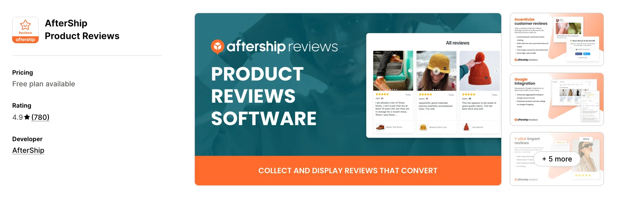 AfterShip Product Reviews on the Shopify App Store
