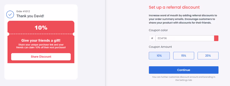 Setting up a referral discount inside Loox Shopify Reviews App