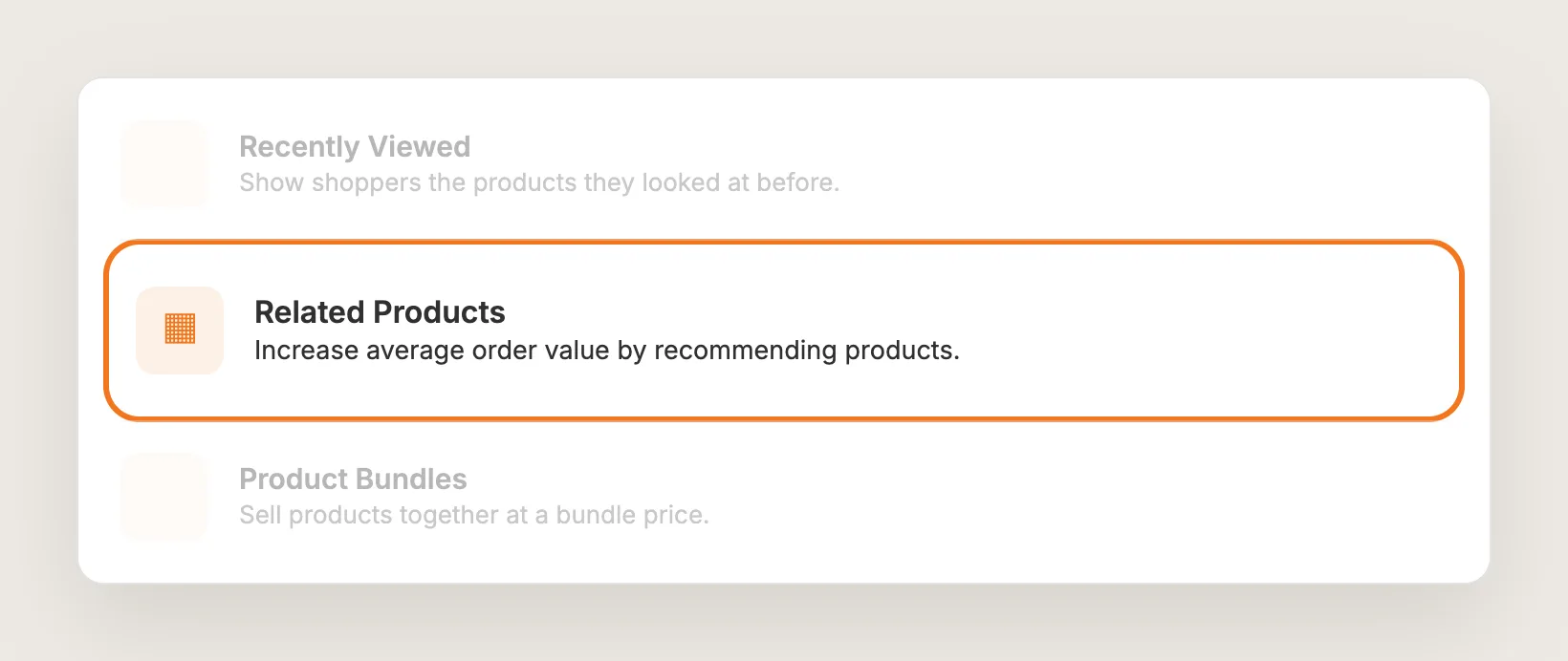 Vitals apps list with the Related Products row highlighted