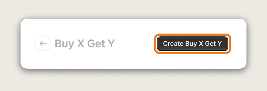 Vitals Buy X Get Y app page with the Create Buy X Get Y button highlighted