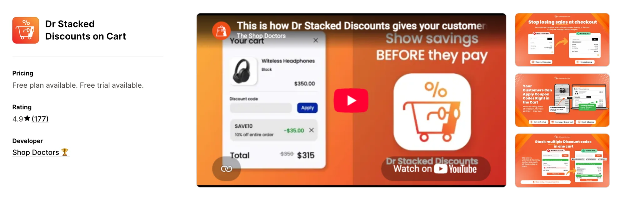 Dr Stacked Discounts on Cart on the Shopify App Store