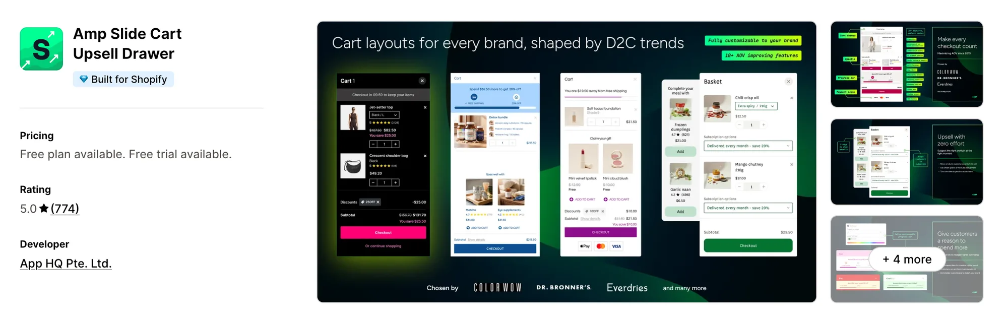 Amp Slide Cart Upsell Drawer on the Shopify App Store