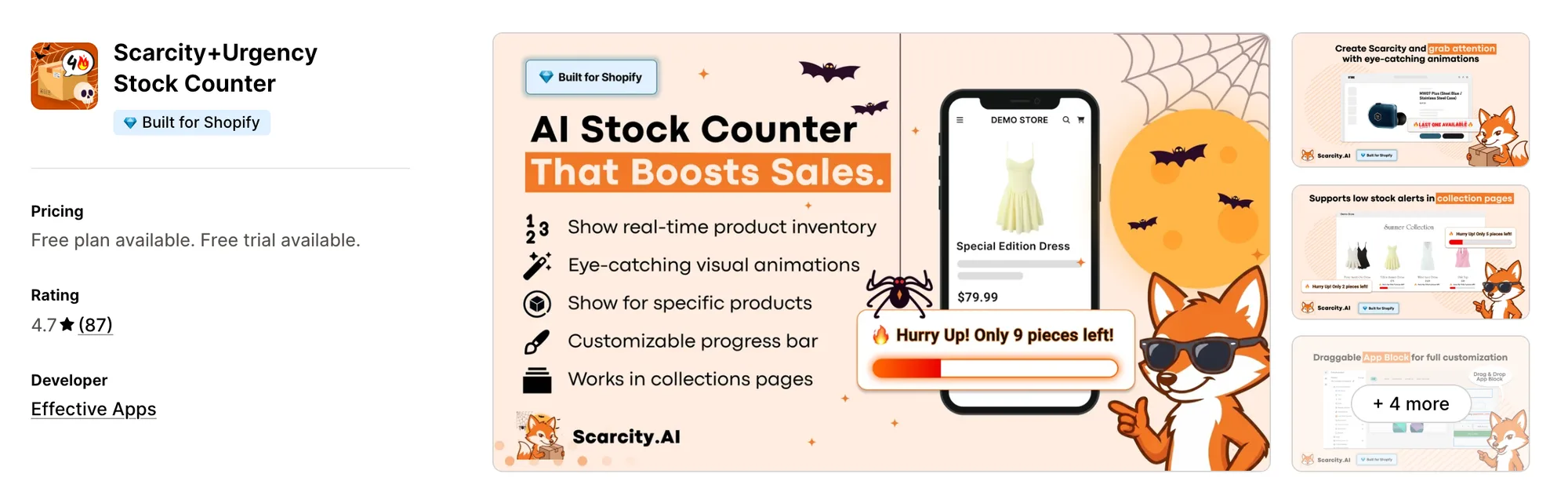 Scarcity+Urgency Stock Counter on the Shopify App Store