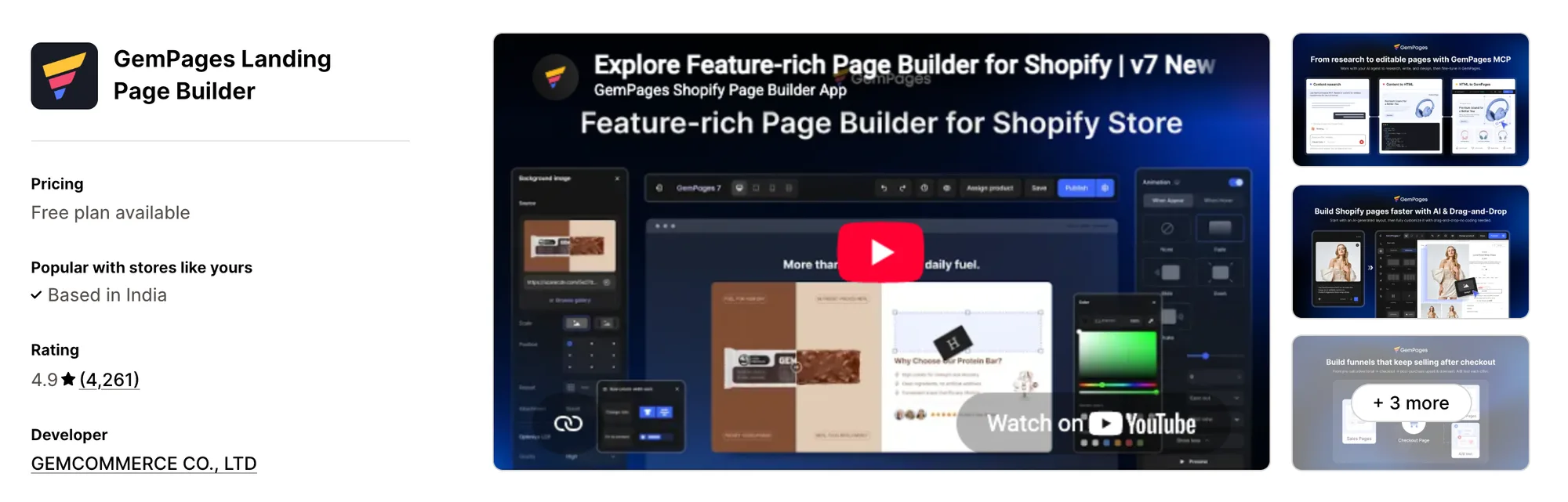 GemPages Landing Page Builder on the Shopify App Store
