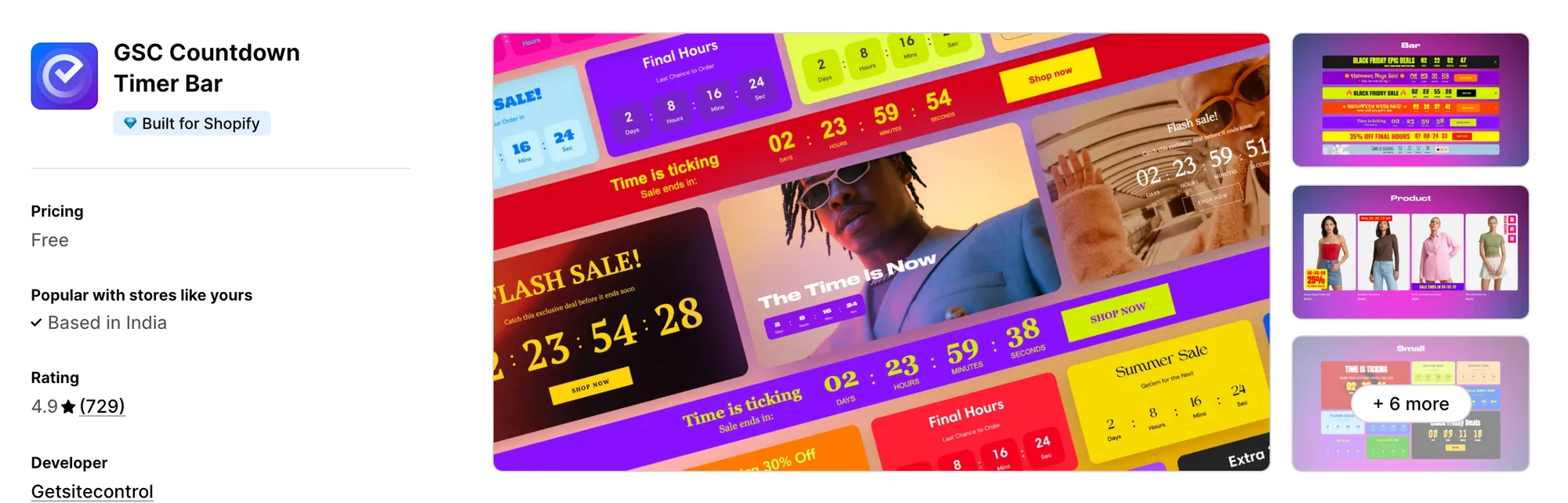 GSC Countdown Timer Bar on the Shopify App Store