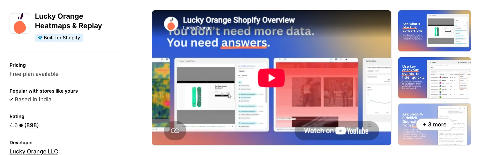 Lucky Orange Heatmaps & Replay on the Shopify App Store