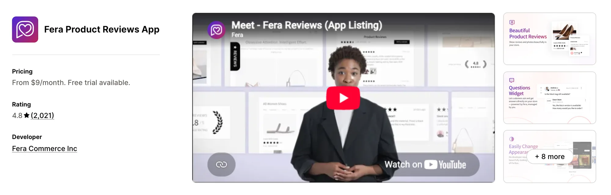 Fera Product Reviews App on the Shopify App Store