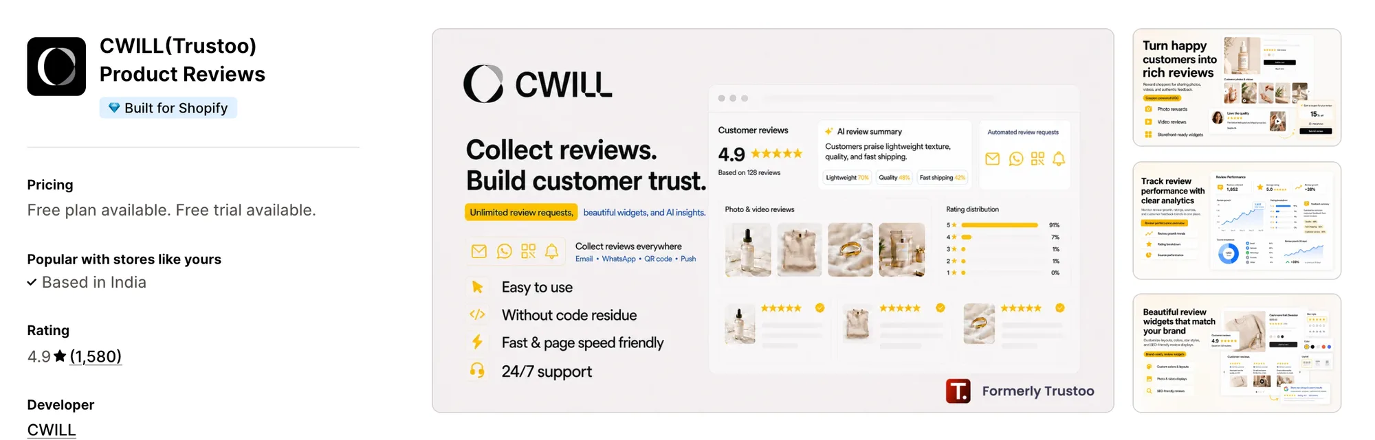 CWILL(Trustoo) Product Reviews on the Shopify App Store