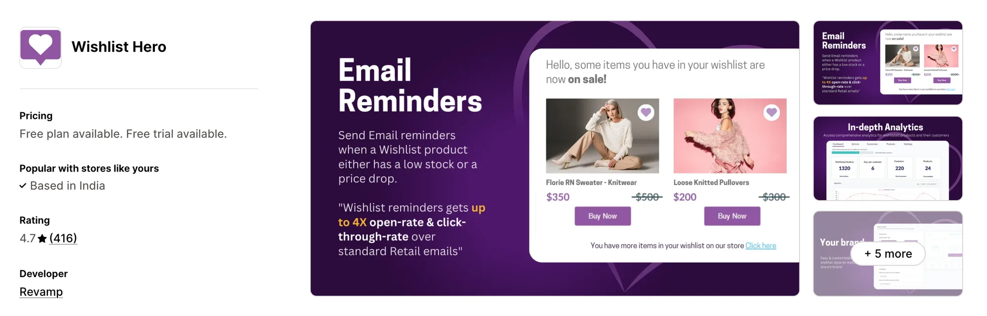 Wishlist Hero on the Shopify App Store