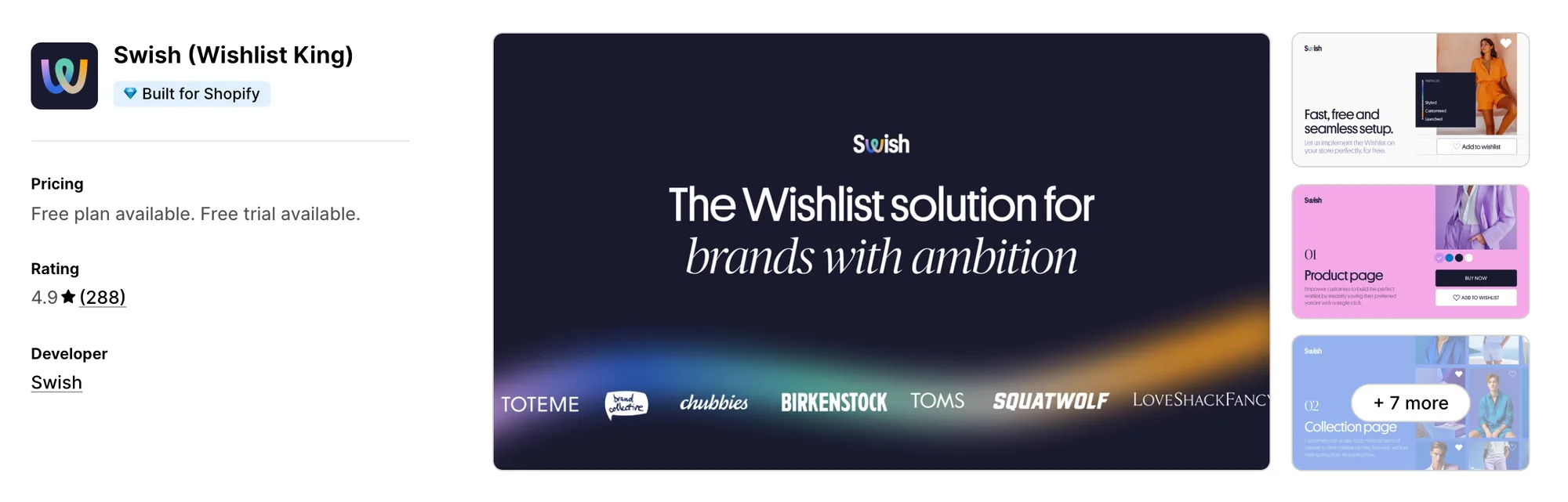Swish (Wishlist King) on the Shopify App Store