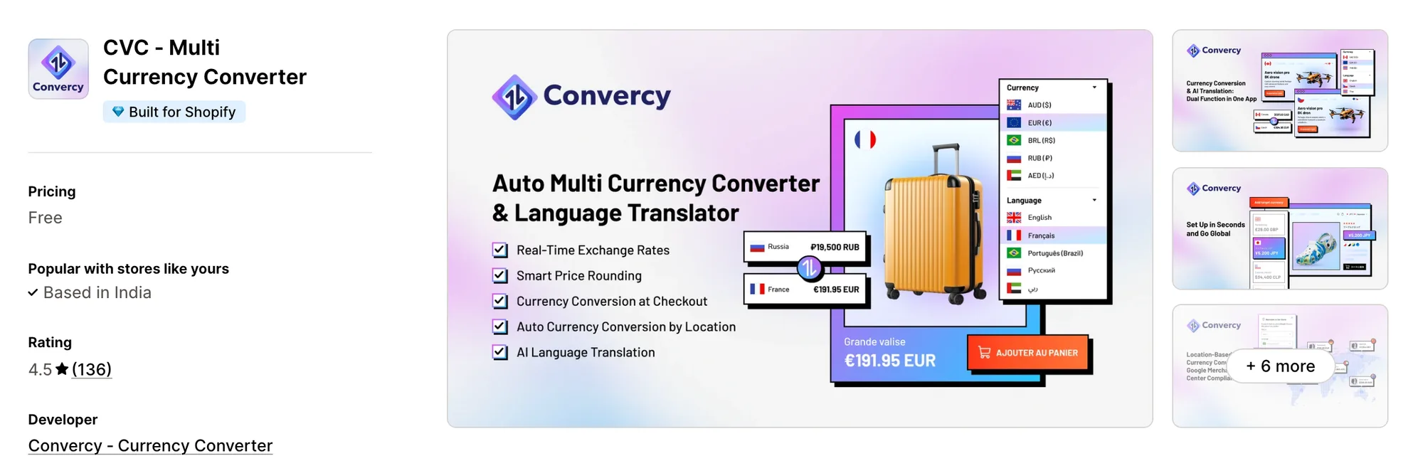 CVC ‑ Multi Currency Converter on the Shopify App Store
