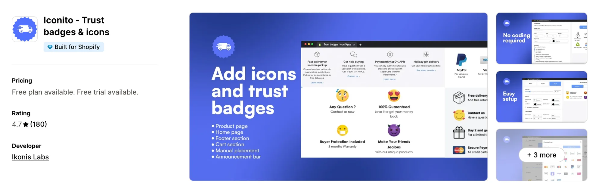 Iconito ‑ Trust badges & icons on the Shopify App Store