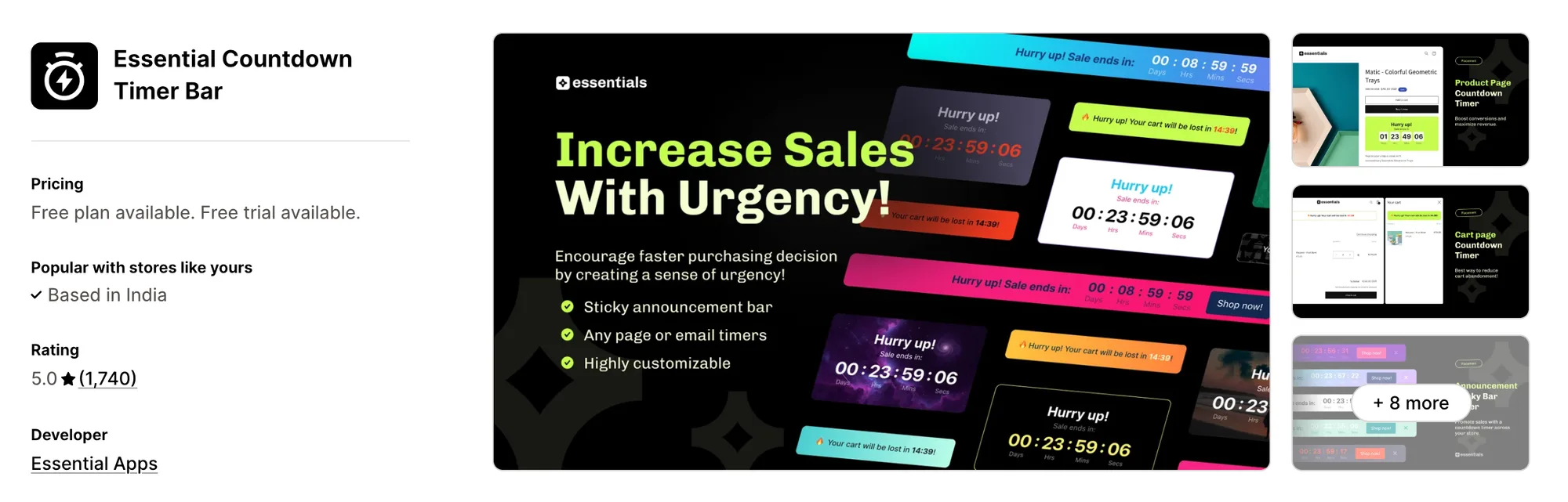 Essential Countdown Timer Bar on the Shopify App Store