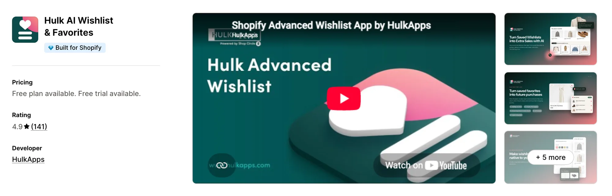 Hulk AI Wishlist & Favorites on the Shopify App Store