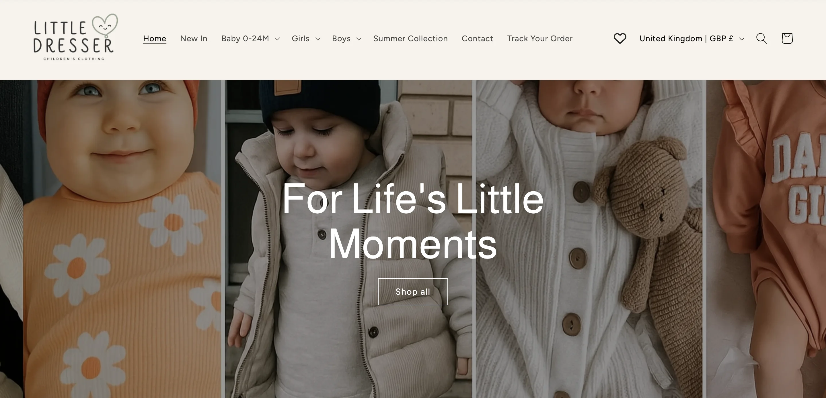 The littledresser.co homepage