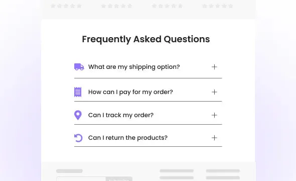 FAQ & Icons section preview