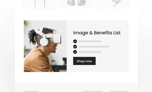 Image & Benefits List section preview