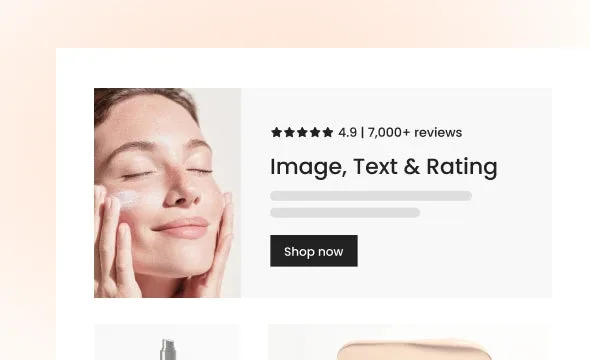 Image, Text & Rating section preview