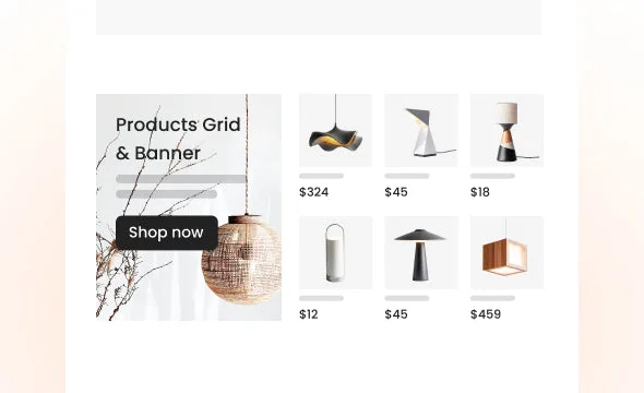 Products Grid & Banner section preview