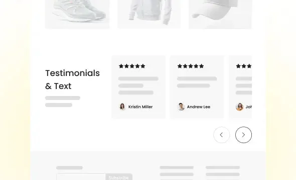 Testimonials & Text section preview