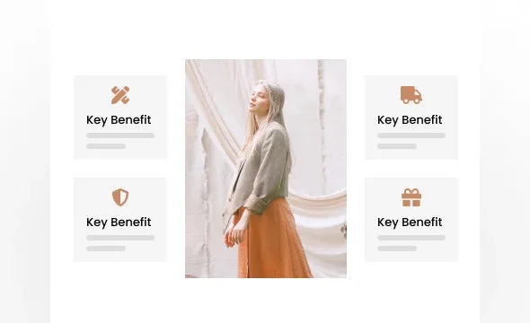 Value Icons Cards & Image section preview